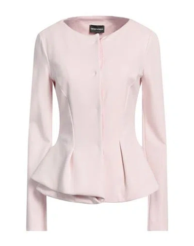 Emporio Armani Woman Jacket Light Pink Size 14 Viscose, Polyamide, Elastane