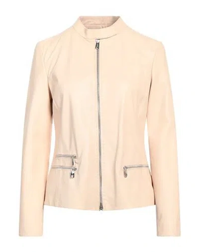 Emporio Armani Woman Jacket Light Pink Size 14 Lambskin
