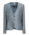 Emporio Armani Woman Jacket Pastel Blue Size 14 Viscose, Linen, Polyester, Polyamide In Blue