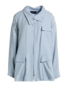 Emporio Armani Woman Jacket Pastel Blue Size 6 Cupro, Viscose