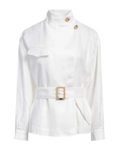 Emporio Armani Woman Jacket White Size 14 Linen