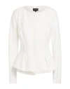 Emporio Armani Woman Jacket White Size 6 Viscose, Polyamide, Elastane