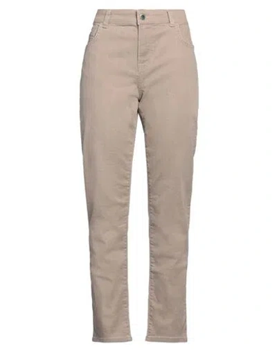 Emporio Armani Woman Jeans Beige Size 32 Cotton, Elastane