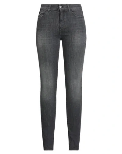 Emporio Armani Woman Jeans Black Size 32 Cotton, Elastane In Gray