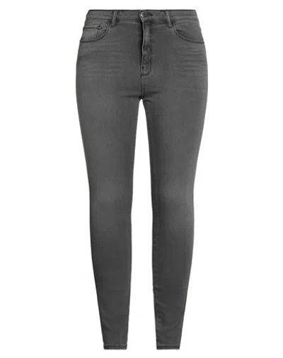 Emporio Armani Woman Jeans Black Size 32 Cotton, Lyocell, Elastomultiester, Elastane In Gray