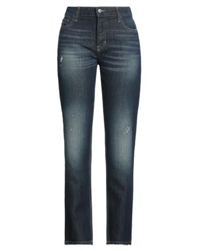 Emporio Armani Woman Jeans Blue Size 26 Cotton, Linen