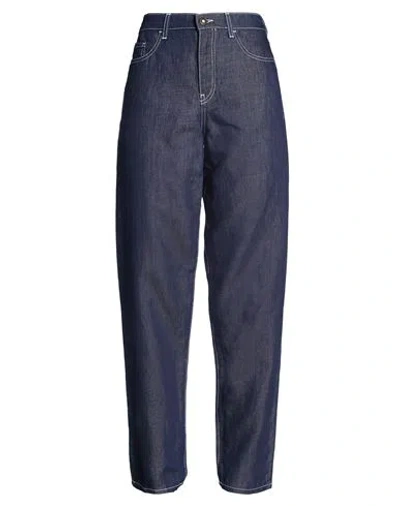 Emporio Armani Woman Jeans Blue Size 29 Cotton, Linen
