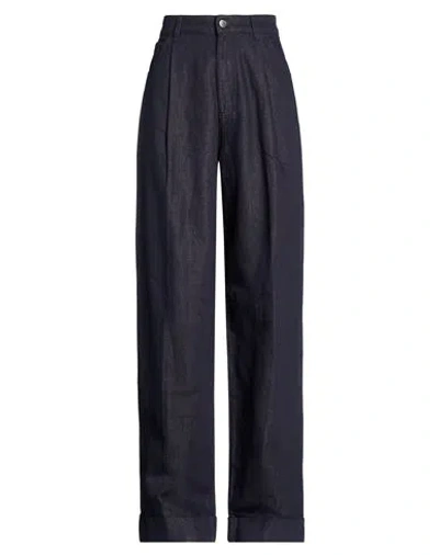 Emporio Armani Woman Jeans Blue Size 32 Cotton, Linen