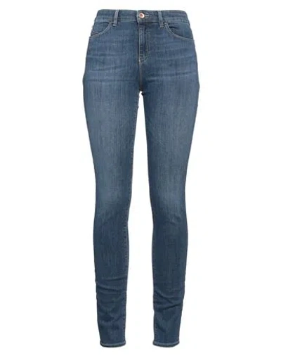 Emporio Armani Woman Jeans Blue Size 30 Cotton, Polyester, Lyocell, Elastane