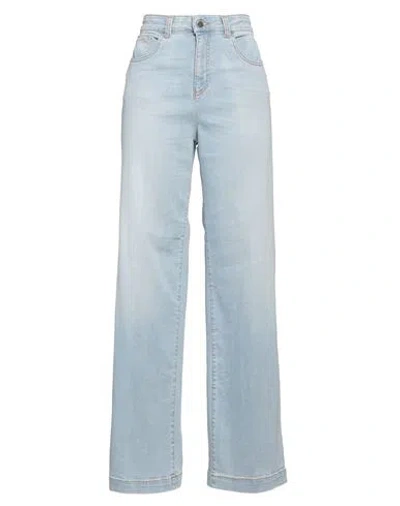 Emporio Armani Woman Jeans Blue Size 32 Cotton, Polyester, Viscose, Elastane