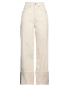 Emporio Armani Woman Jeans Cream Size 30 Cotton In White