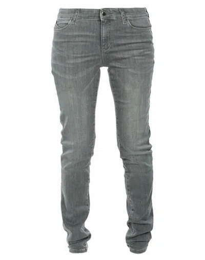 Emporio Armani Woman Denim Pants Grey Size 24 Cotton, Polyester, Elastane