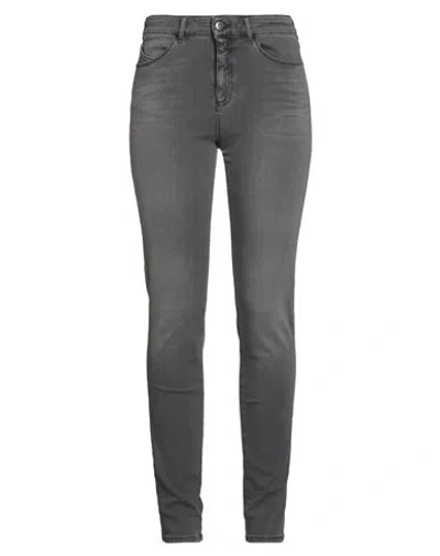 Emporio Armani Woman Jeans Grey Size 31 Cotton, Lyocell, Elastomultiester, Elastane In Black