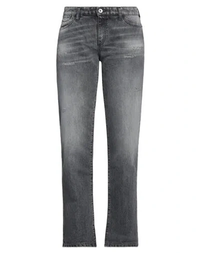 Emporio Armani Woman Jeans Lead Size 25 Cotton, Viscose, Metallic Fiber In Grey