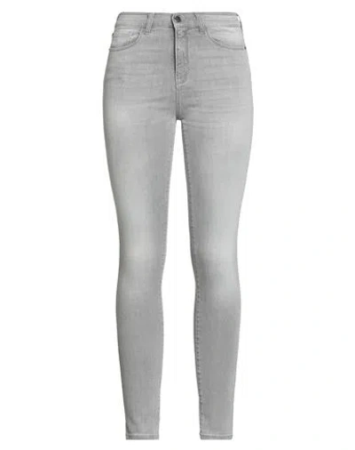 Emporio Armani Woman Jeans Light Grey Size 32 Cotton, Elastane In Gray