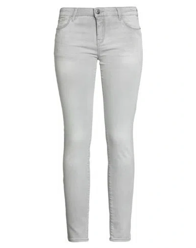 Emporio Armani Woman Jeans Light Grey Size 32 Cotton, Elastane In Gray