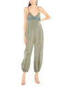 Emporio Armani Woman Jumpsuit Military Green Size 8 Viscose, Silk