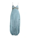 Emporio Armani Woman Jumpsuit Pastel Blue Size 8 Viscose, Silk In Blue