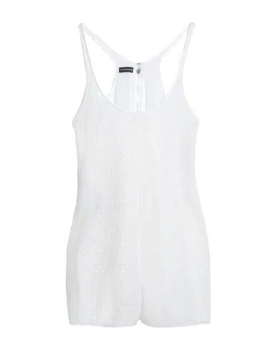 Emporio Armani Woman Jumpsuit White Size 8 Cotton, Polyamide