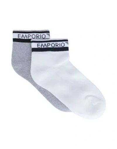 Emporio Armani Woman Knit Anckle So Woman Socks & Hosiery Grey Size Onesize Cotton, Polyamide, Elast In Multi