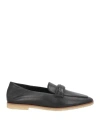 Emporio Armani Woman Loafers Black Size 5.5 Lambskin