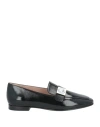 Emporio Armani Woman Loafers Black Size 7.5 Leather
