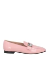 Emporio Armani Woman Loafers Pink Size 7.5 Leather In Pink