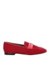 Emporio Armani Woman Loafers Red Size 7.5 Textile Fibers