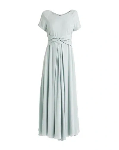 Emporio Armani Woman Long Dress Azure Size 8 Silk In Blue