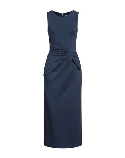 Emporio Armani Woman Maxi Dress Navy Size 10 Viscose, Polyamide, Elastane In Navy Blue