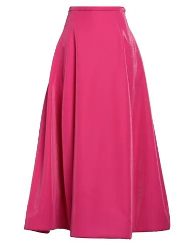Emporio Armani Double Shiny Pique Maxi Skirt In Electric Pink