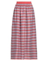 Emporio Armani Woman Maxi Skirt Red Size 16 Linen, Polyamide, Polyester