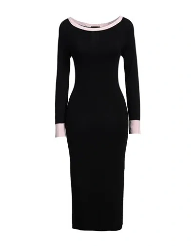 Emporio Armani Woman Midi Dress Black Size 10 Polyamide, Viscose, Cashmere