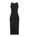 Emporio Armani Woman Midi Dress Black Size 14 Cotton, Polyamide, Elastane In Black