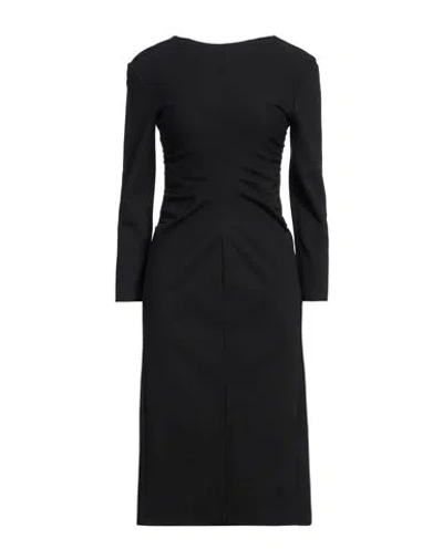 Emporio Armani Woman Midi Dress Black Size 16 Viscose, Polyamide, Elastane