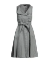 Emporio Armani Woman Midi Dress Grey Size 4 Linen In Gray