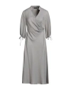 Emporio Armani Woman Midi Dress Grey Size 6 Viscose, Polyamide, Silk In Grey