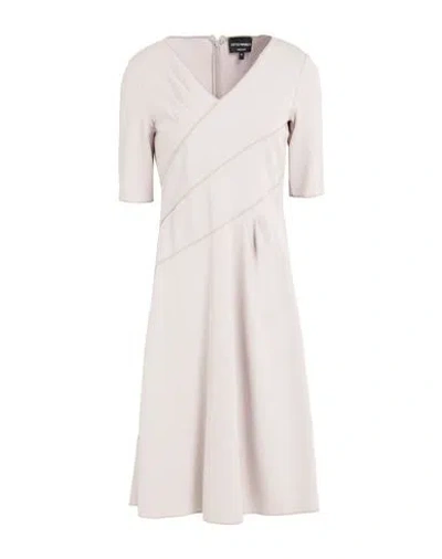 Emporio Armani Woman Midi Dress Light Grey Size 8 Viscose, Polyamide, Elastane