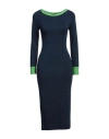 Emporio Armani Woman Midi Dress Navy Size 6 Polyamide, Viscose, Cashmere In Navy Blue