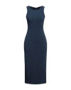 Emporio Armani Woman Midi Dress Navy Blue Size 8 Cotton, Polyamide, Elastane