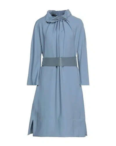 Emporio Armani Woman Midi Dress Sky Blue Size 12 Polyester