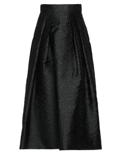 Emporio Armani Woman Midi Skirt Black Size 4 Polyester, Polyamide, Metallic Fiber