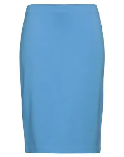 Emporio Armani Woman Midi Skirt Light Blue Size 4 Viscose, Polyamide, Elastane In Blue