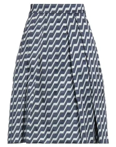 Emporio Armani Woman Midi Skirt Midnight Blue Size 14 Polyester