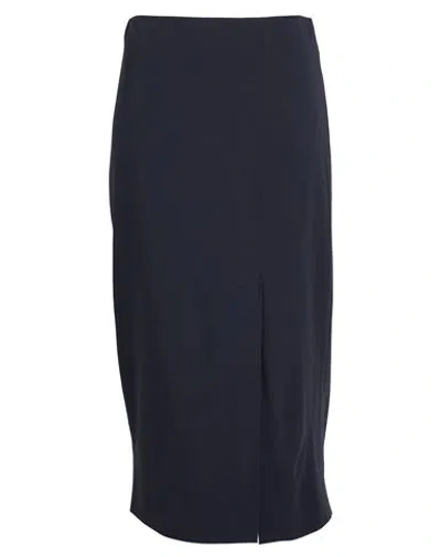 Emporio Armani Woman Midi Skirt Midnight Blue Size 12 Viscose, Virgin Wool, Elastane