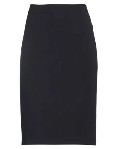 Emporio Armani Woman Midi Skirt Navy Size 8 Viscose, Polyamide, Elastane In Navy Blue