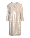 Emporio Armani Sequin-embellished Keyhole Neck Midi Dress In Beige