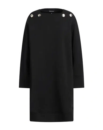 Emporio Armani Woman Mini Dress Black Size 12 Cotton, Polyester, Elastane