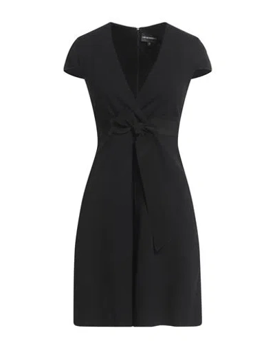 Emporio Armani Woman Mini Dress Black Size 12 Viscose, Polyamide, Elastane