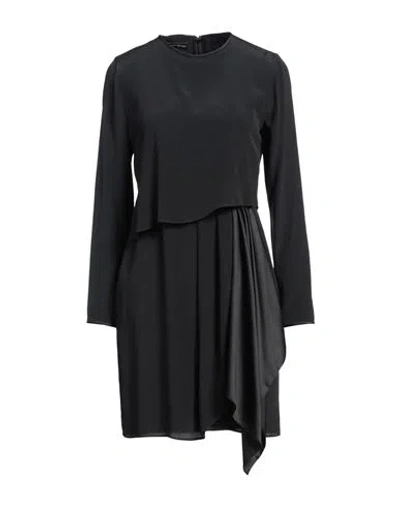 Emporio Armani Woman Mini Dress Black Size 4 Acetate, Silk, Polyester